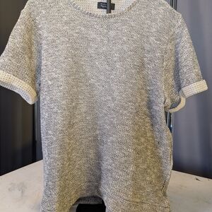 Zara Man Textured Knit Sweater in Gray